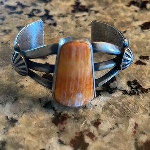 Sterling Silver orange spiny cuff by Chimney Butte
